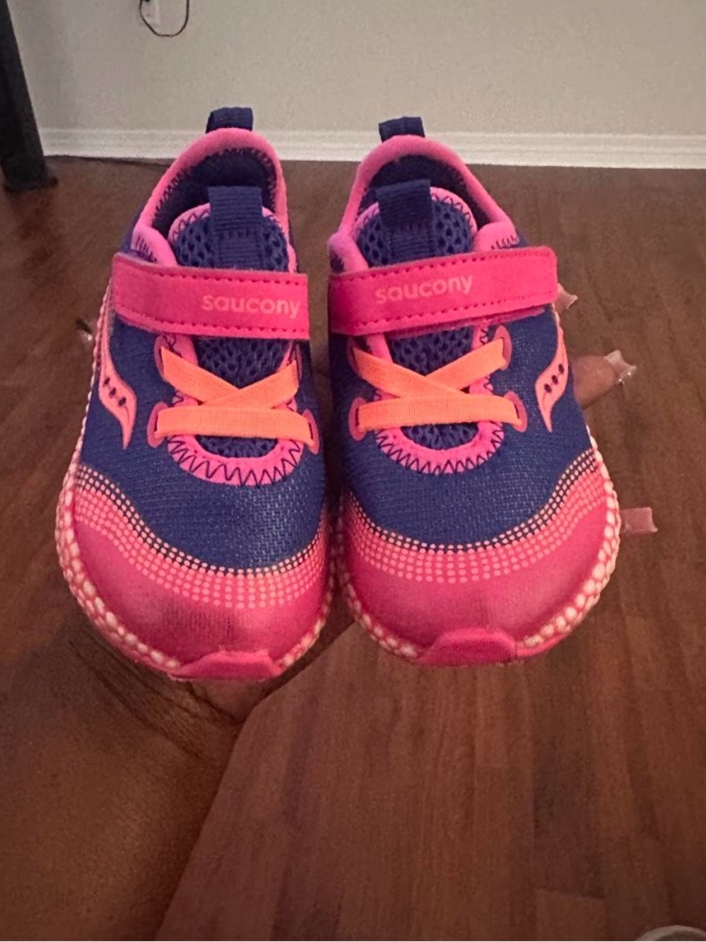 Saucony Kids Navy Blue and Bright Pink Sneakers